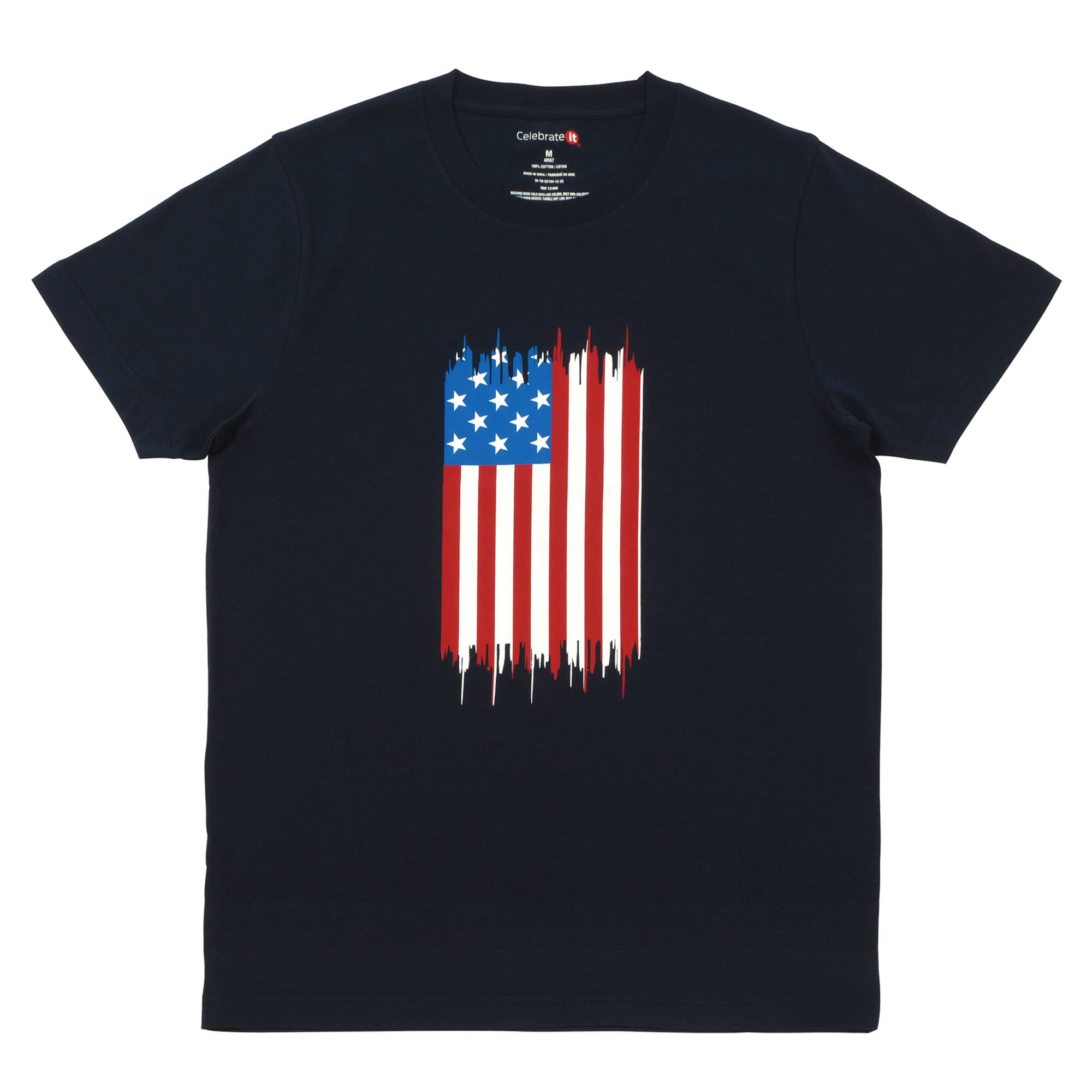 Distressed American Flag Short Sleeve Adult T-Shirt by Celebrate It